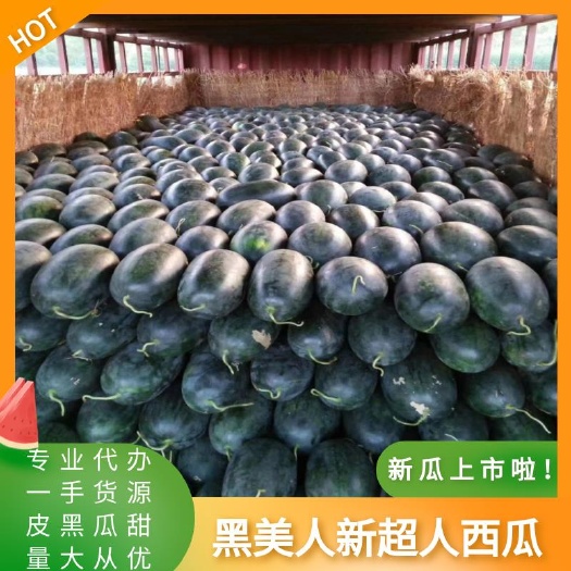宜城市黑美人西瓜  个头大，熟度好，甜度高，瓜形好看