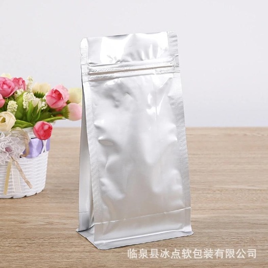 临泉县铝箔袋  铝箔八边封自立自封袋纯铝榴莲干食品包装袋避光防潮可热封现货