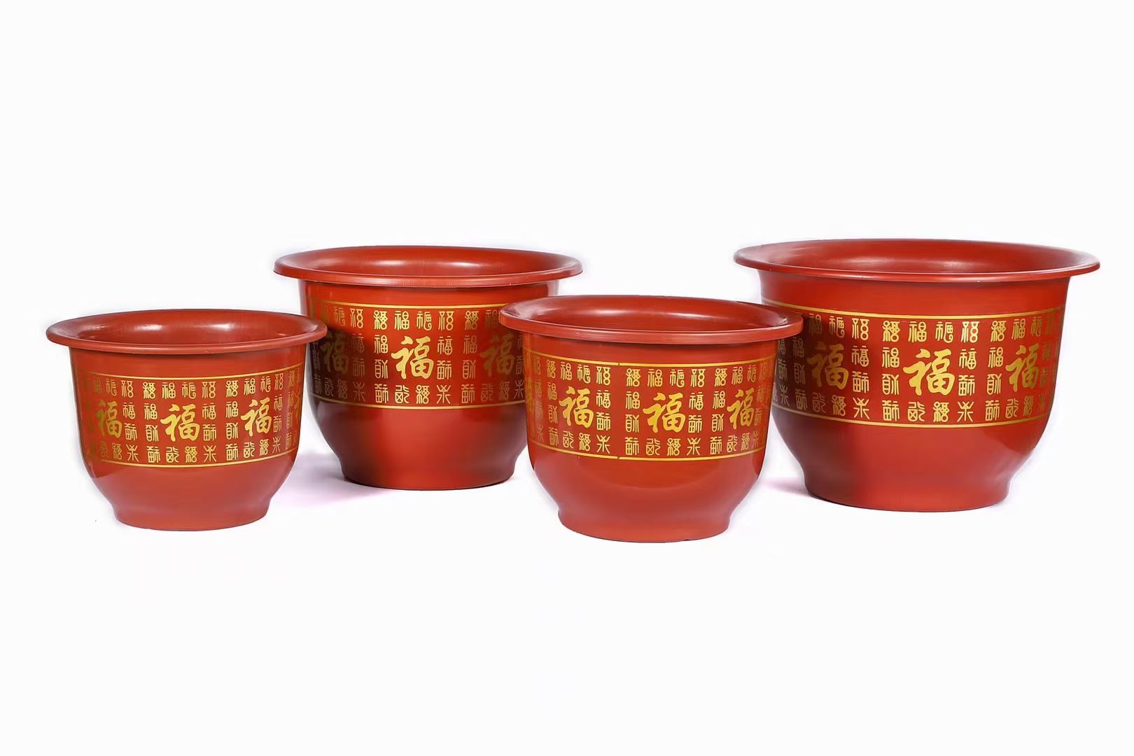 塑料花盆红福盆