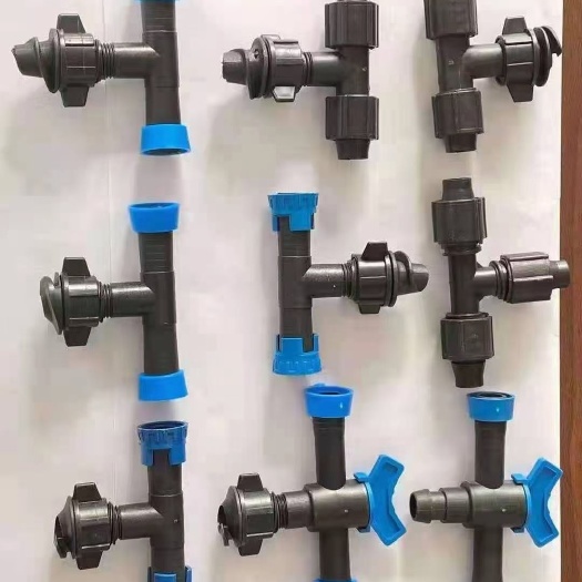 潍坊滴灌配件  PE管阀门滴管配件锁母旁通外螺纹阀软带旁通阀农用滴灌带接头开