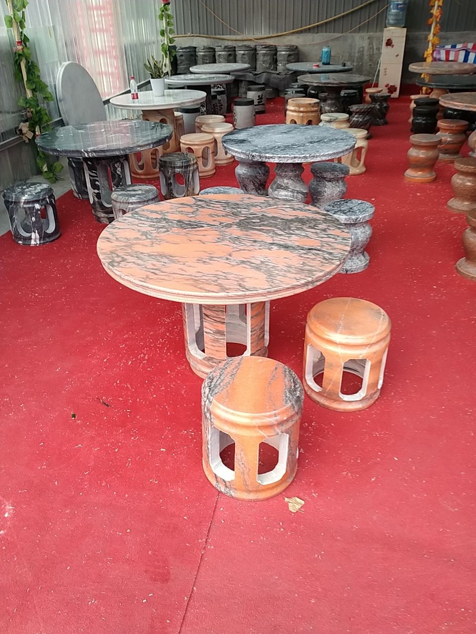 桌子 石桌石凳，大理石圆桌