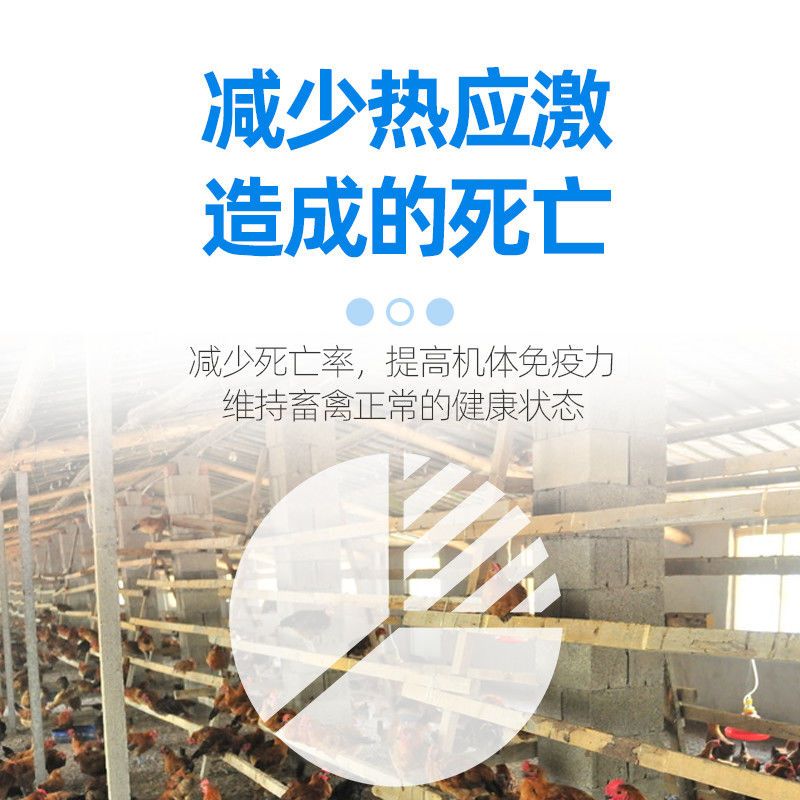 降温解暑抗应激，提高采食量，拌料饮水喷洒，猪牛羊鸡鸭鹅解暑