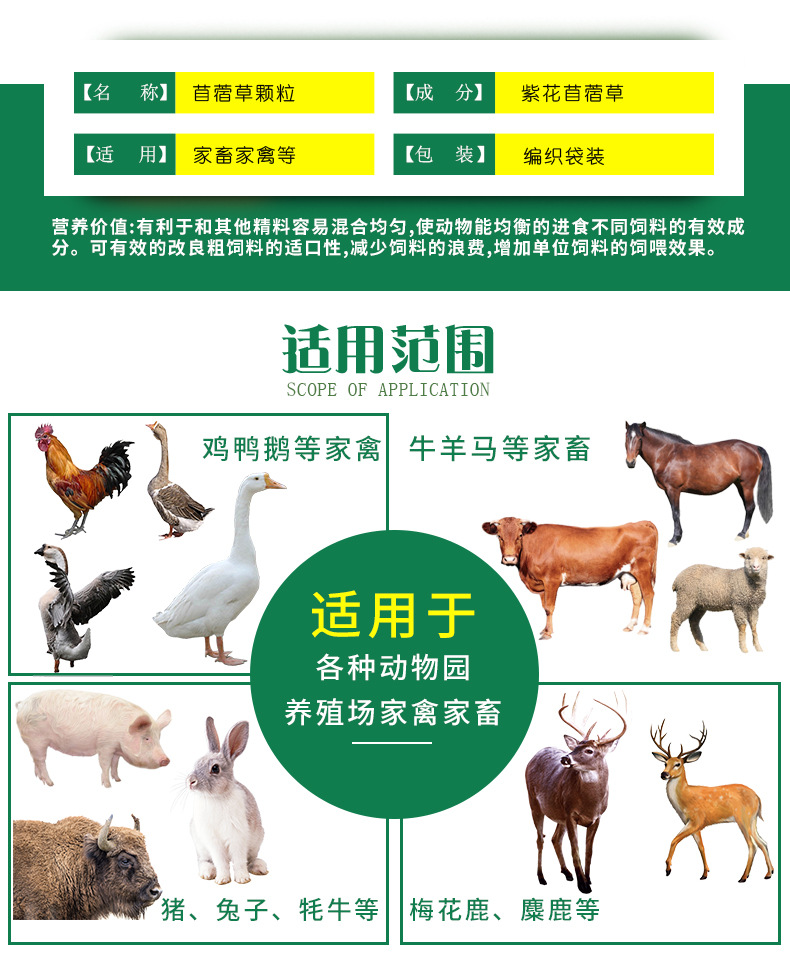 紫花苜蓿草颗粒一级
