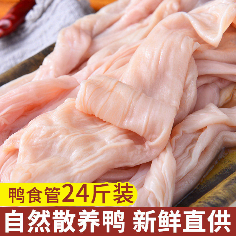 鸭副产品  鸭食管新鲜鸭食带冷冻鸭菌把鸭郡把鸭板肠2 4斤装