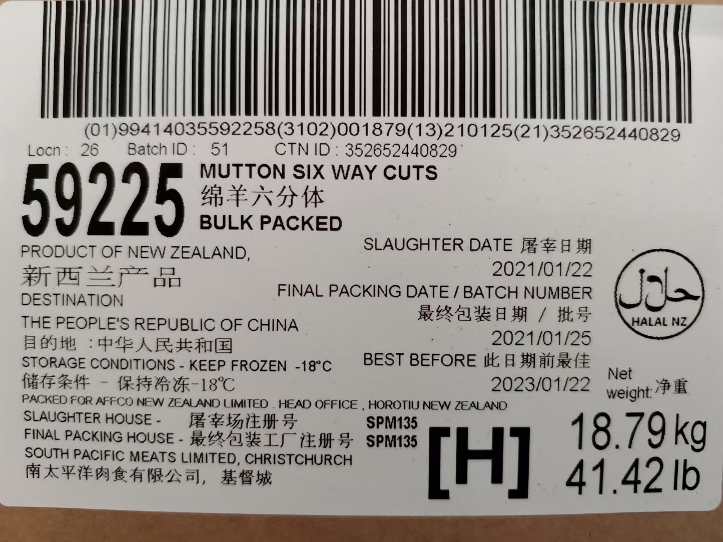 白条羊  星牌小码六分体