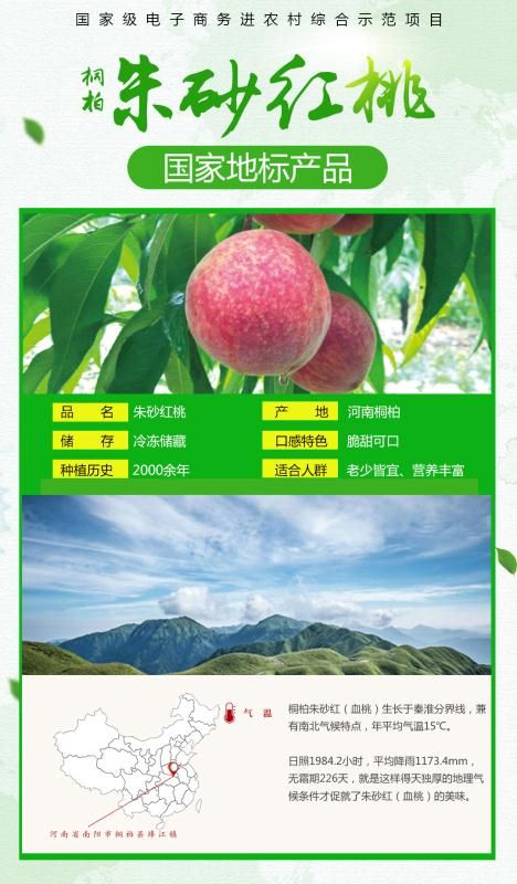 桐柏县高寨村朱砂红桃（又名血桃）