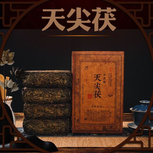 安化县茯砖茶 黑茶湖南安化高品质手筑茯茶金花茯砖天尖茶叶口碑茶2斤批发