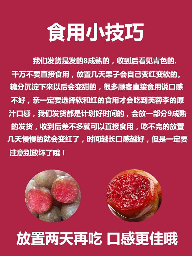 【福建甜李】正.宗红心新鲜红肉芙蓉李子现货现摘水果酸甜
