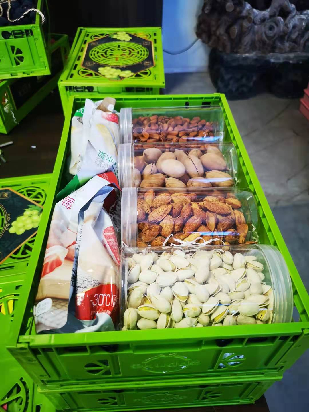 塑料筐 折叠水果礼品筐