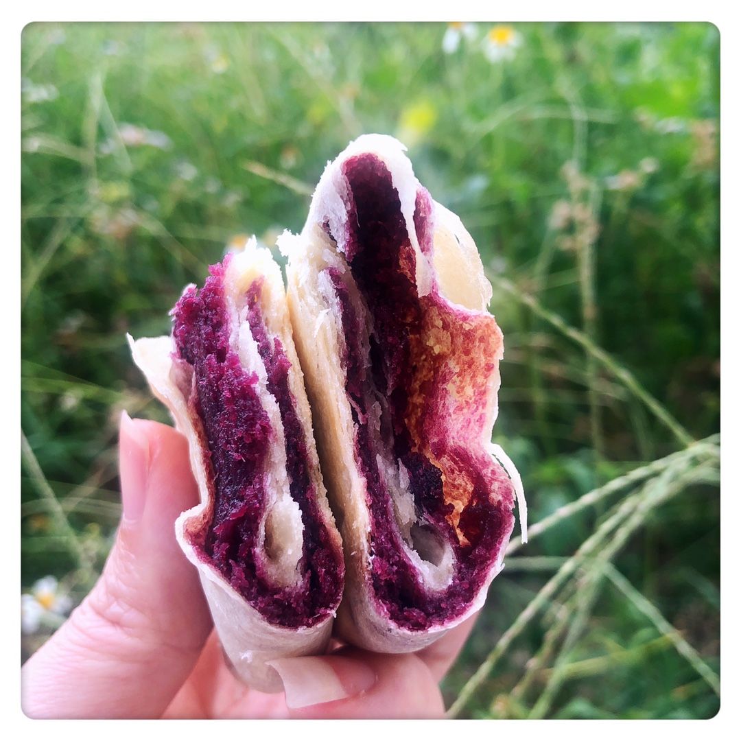 面包  手工制作紫薯芋泥饼