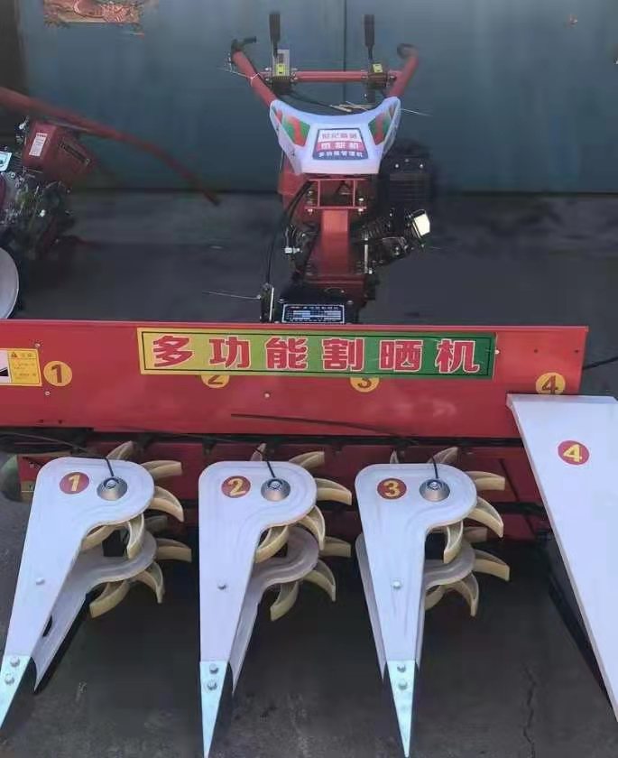  手扶柴油电启动收割机牧草辣椒割晒机艾草玉米秸秆芦苇收割机