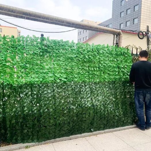 德州爬藤网 仿真绿植绿萝叶子网地瓜叶篱笆栅栏围栏枫叶园林工程塑料