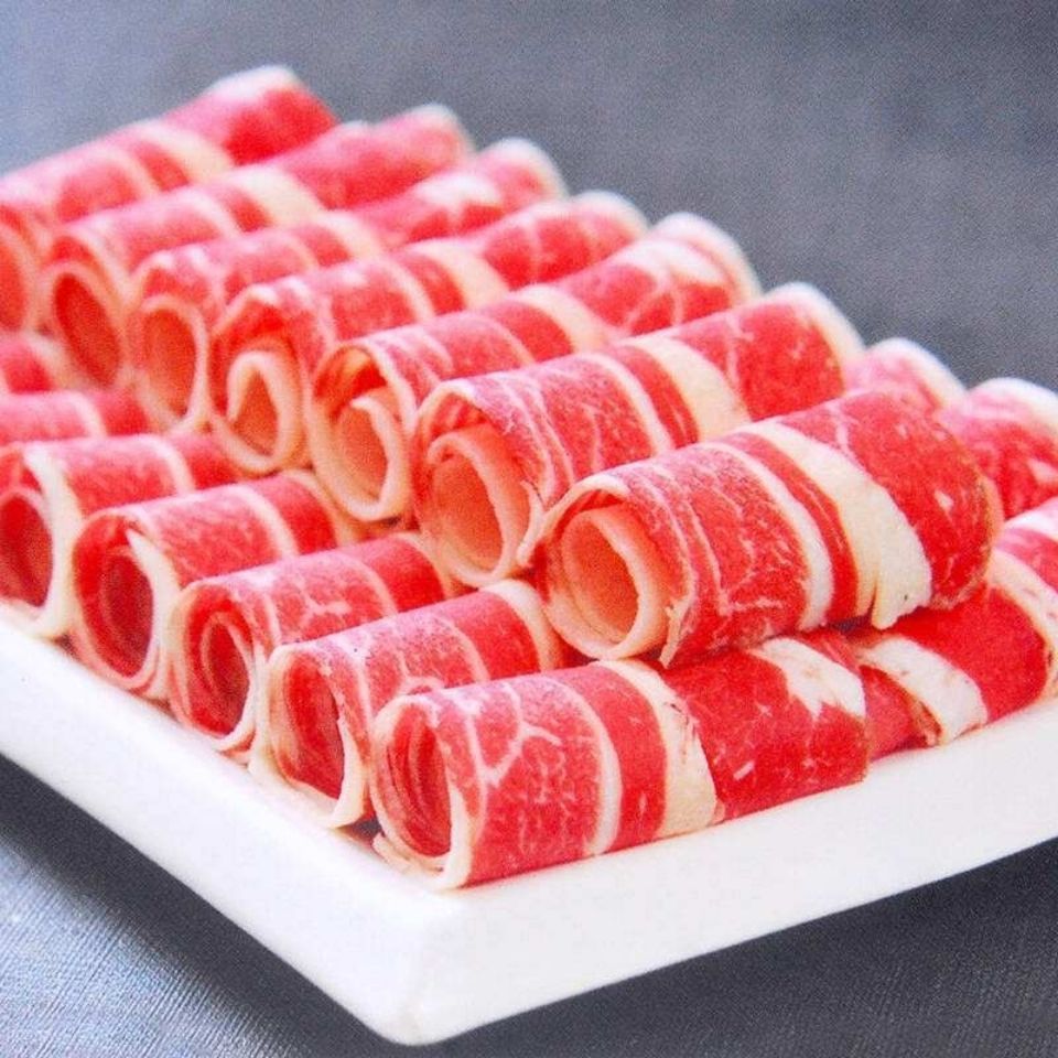 雪花肥牛卷牛肉卷涮火锅烤肉调理牛肉片新鲜火锅食材肥羊卷