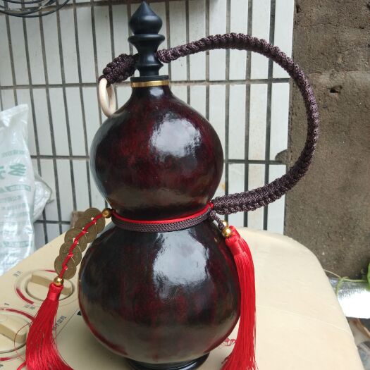 创意/手工 葫芦工艺品 酒葫芦，可装酒水。做旧葫芦，铜口，三