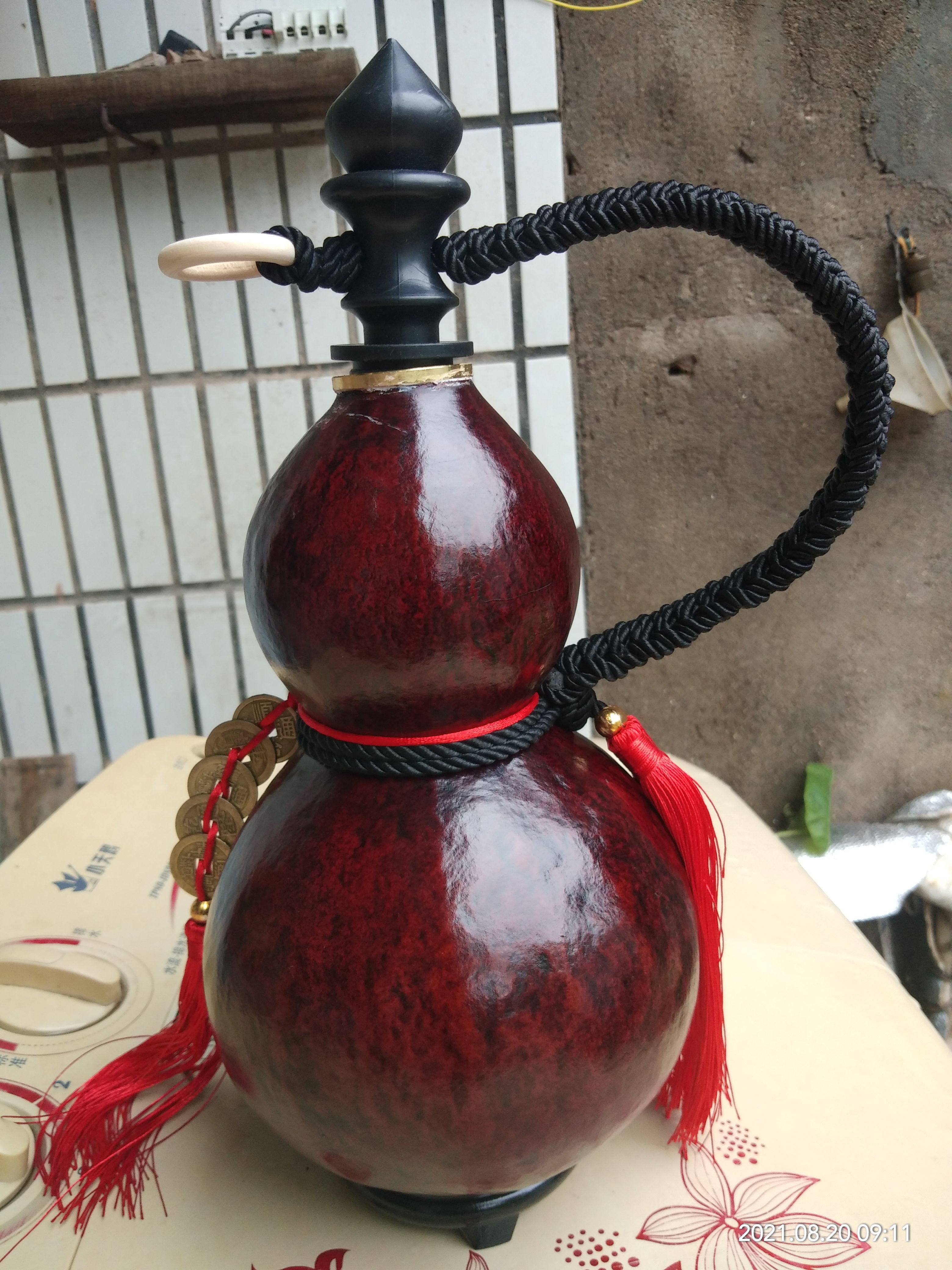 创意/手工 葫芦工艺品 酒葫芦，可装酒水。做旧葫芦，铜口，三