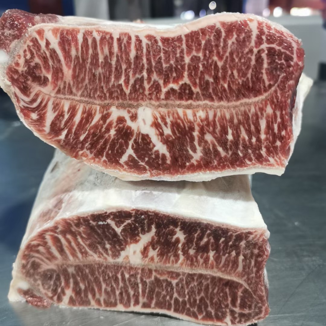 乌拉圭谷伺安格斯板腱原切雪花牛肉104厂冷冻牛排
