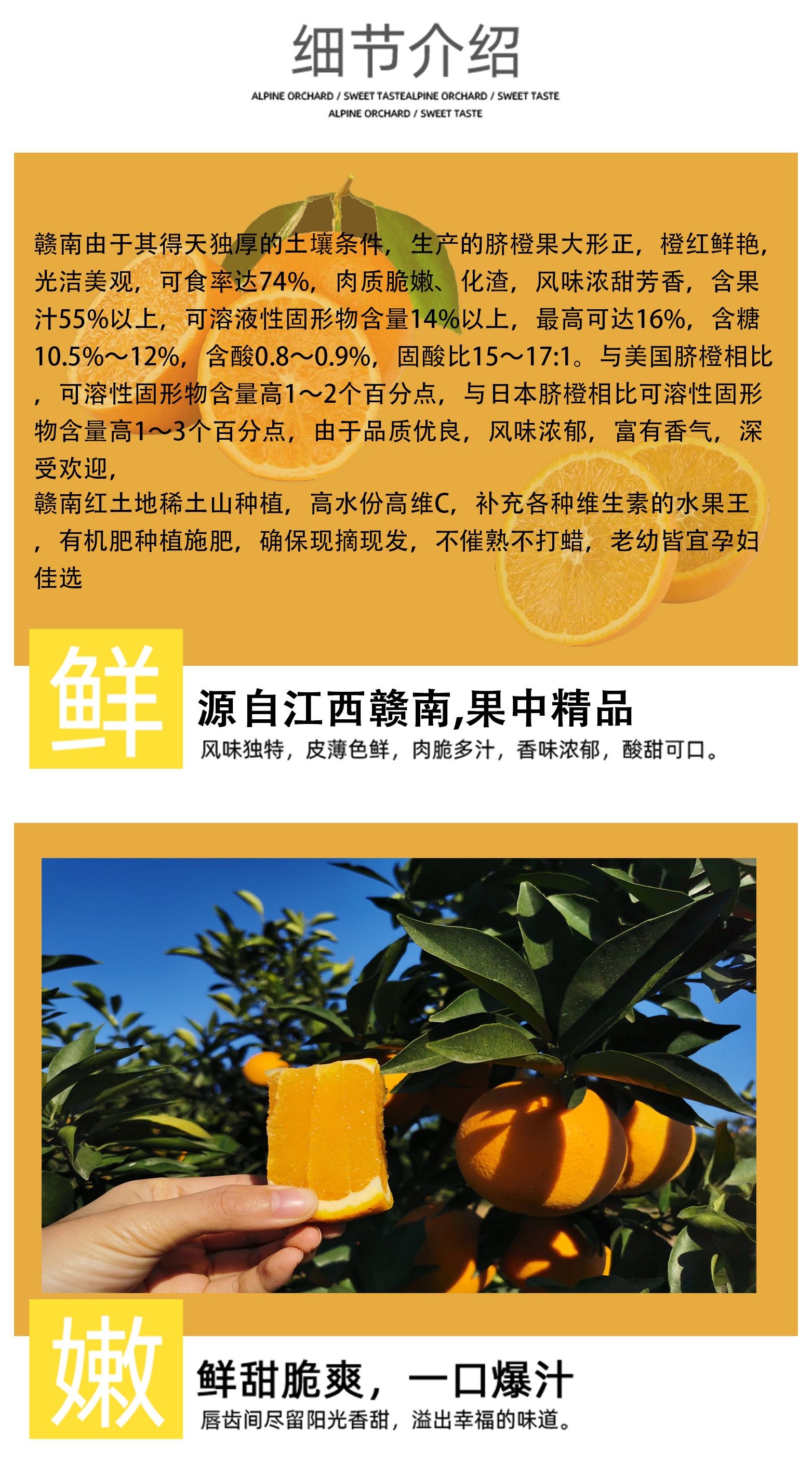 江西橙子京东包邮赣南脐橙新鲜采摘产地直发当季水果