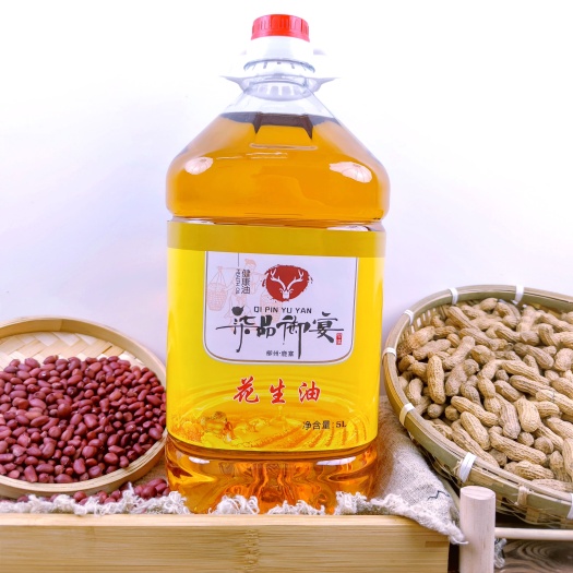 鹿寨县【物理压榨】5L花生油家用食用油 煎炒炸通用不腻
