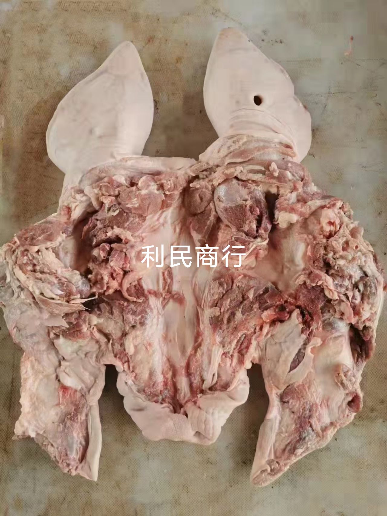 猪皮  带耳头皮，颜色新鲜，耳朵大20斤