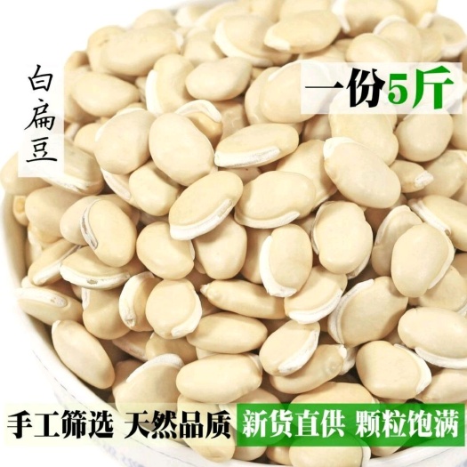 昆明干扁豆 干白扁豆 白扁豆5斤云南农家食用药用白扁豆新豆煲粥小