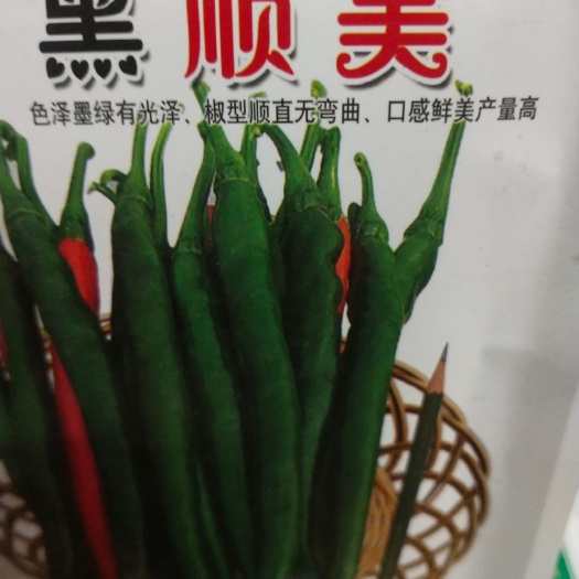 扶沟县线椒种子 黑顺美 色泽墨绿有光泽、详细介绍请看包装说明谢谢