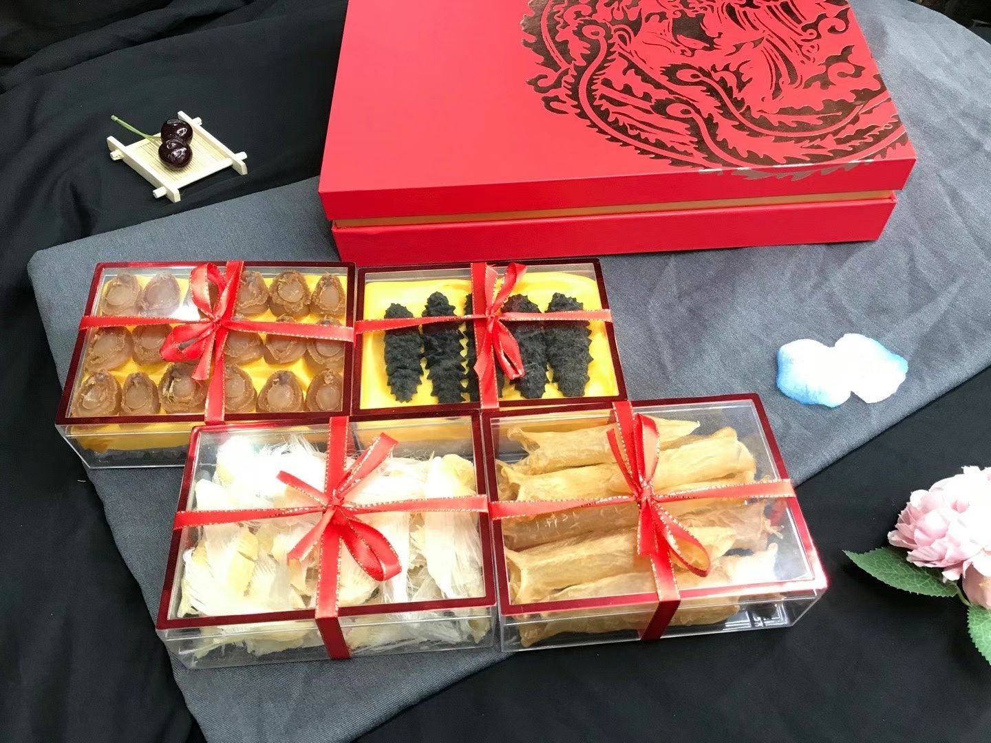 黄花胶 鲍参翅肚四盒一鲍鱼海参小鱼翅花胶营养品滋补品海味干货养生