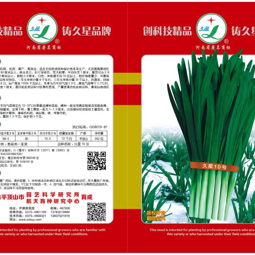 久星10号韭菜种子，宽叶肥厚，直立性强，抗寒抗病，根茎粗壮