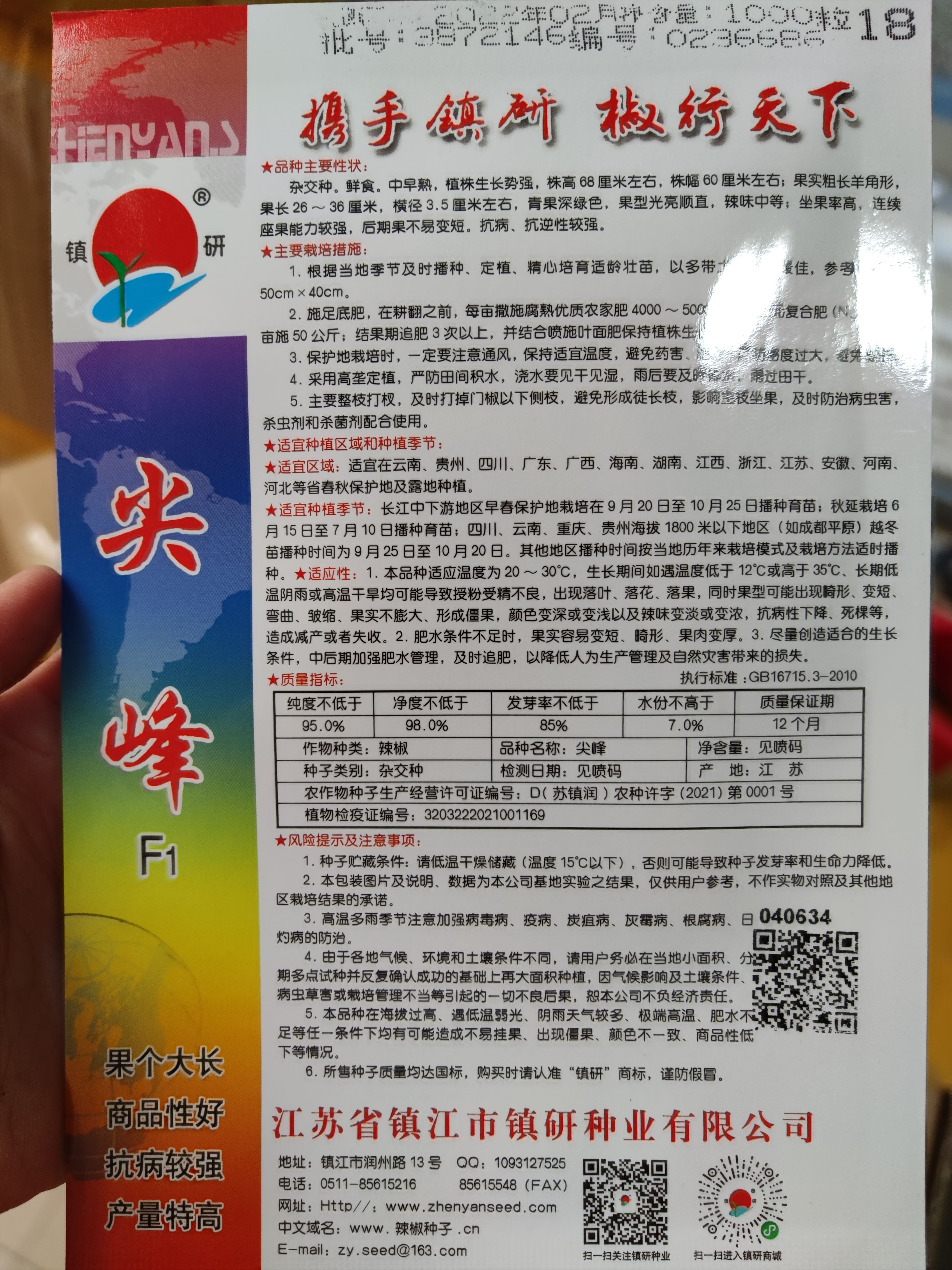 尖峰椒辣椒种子，1000粒