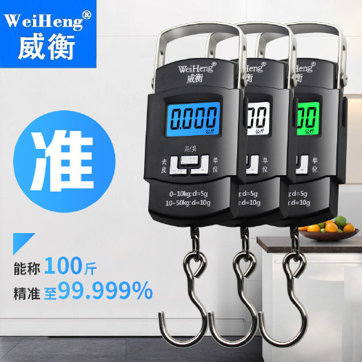 广州电子秤 威衡电子称手提便携式高精度家用称重50kg迷你弹簧行
