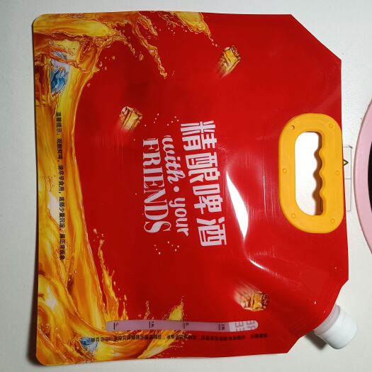 东光县 精酿啤酒吸嘴袋酒水饮料外卖打包袋散啤手提袋鲜啤包装袋定制