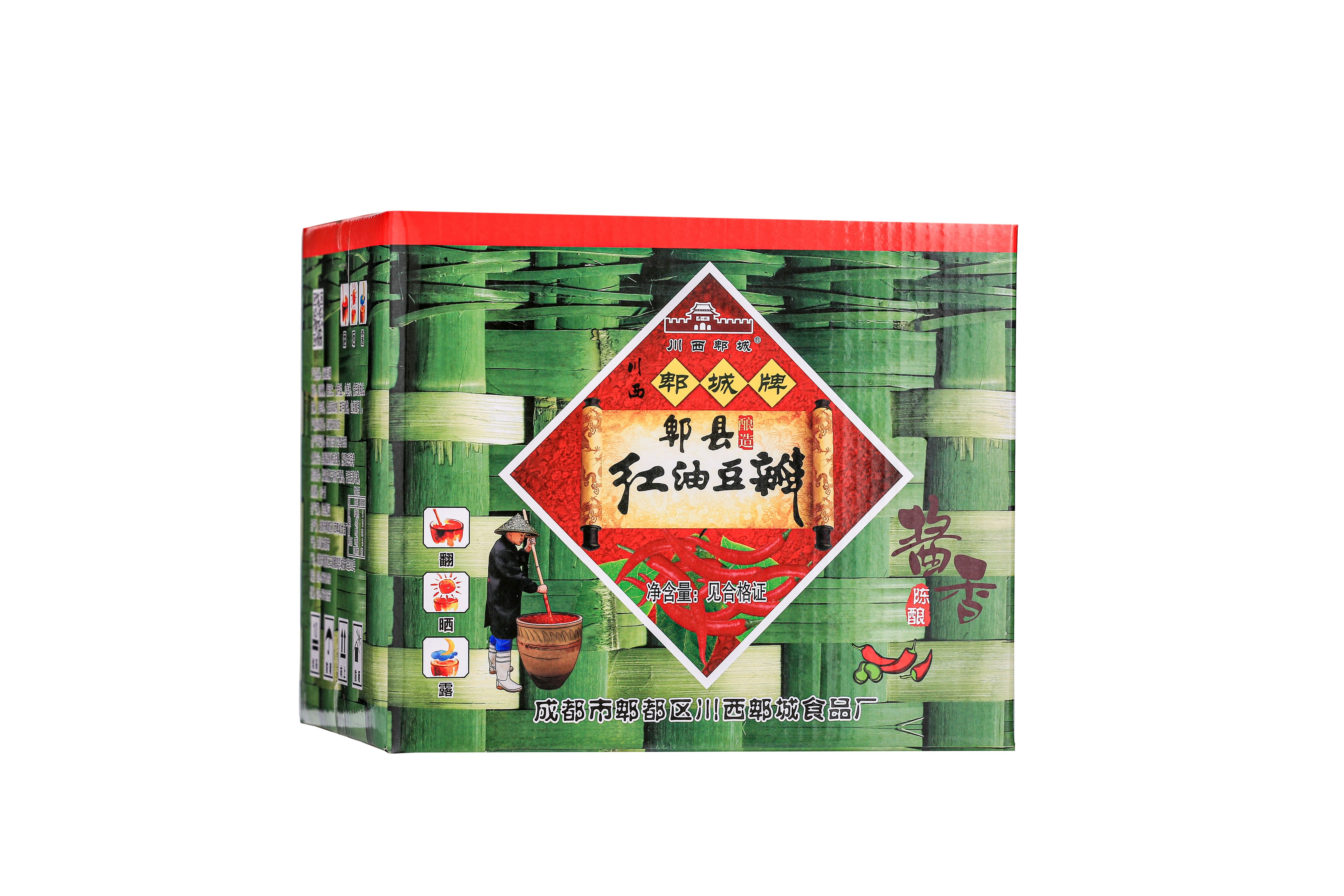 成都川西郫城牌-郫縣紅油豆瓣醬8-12kg紙箱裝系列