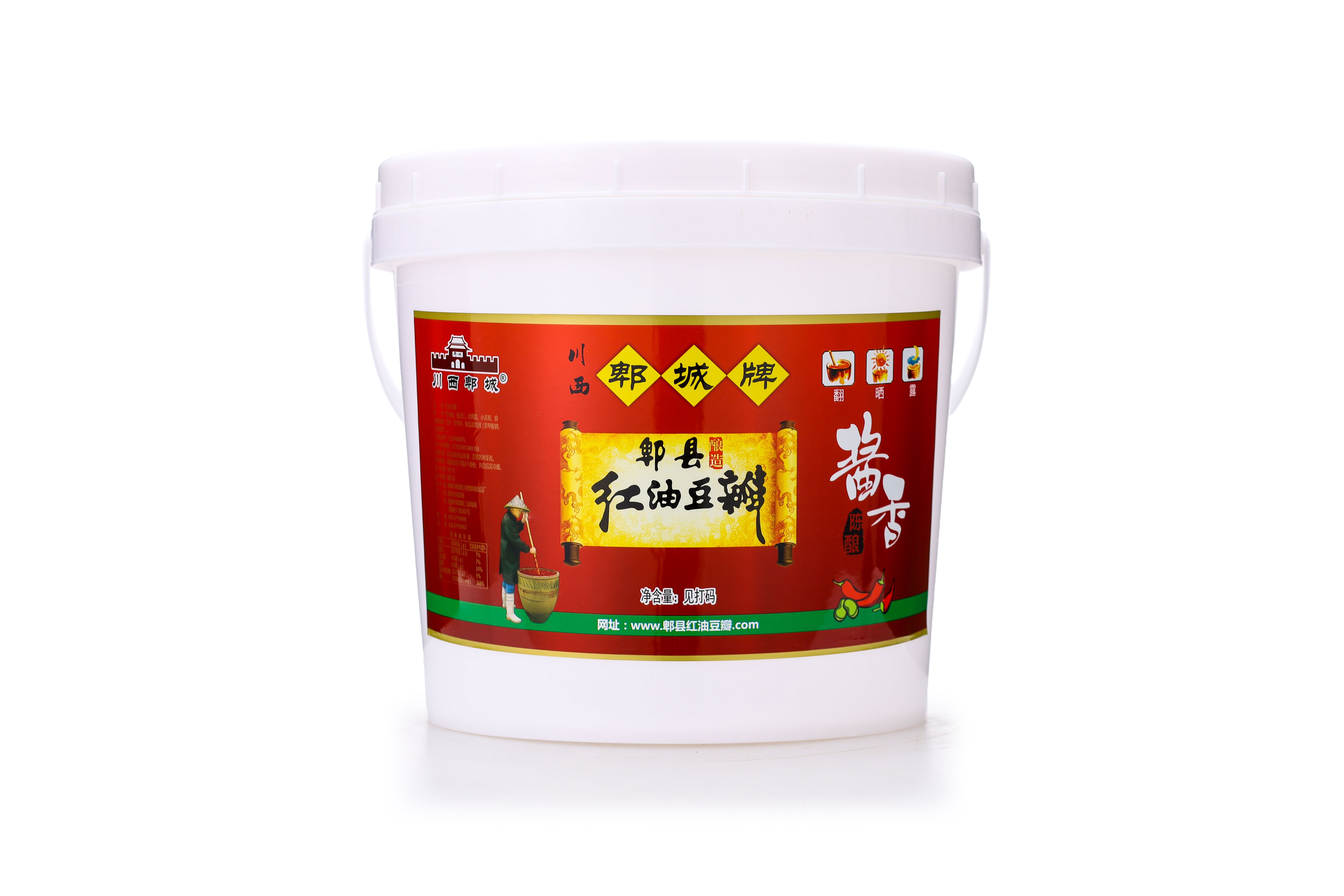 成都川西郫城牌-郫县红油豆瓣酱2.5-15kg塑桶系列
