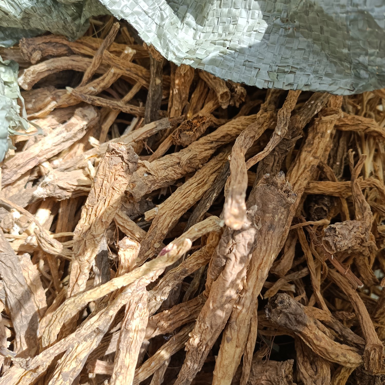自然晾晒皮干桔梗通条货，内蒙赤峰市喀喇沁牛营子药材基地种植。