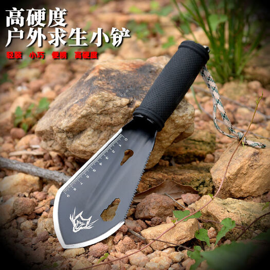 杭州户外多功能小手铲不锈钢便携工兵铲子赶海挖野菜野营园艺铲小铁锹