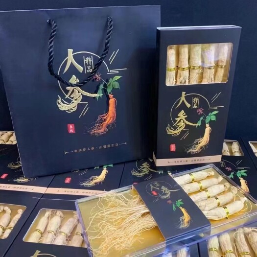 抚松县白参生晒参小黑盒，一袋两盒一件代发