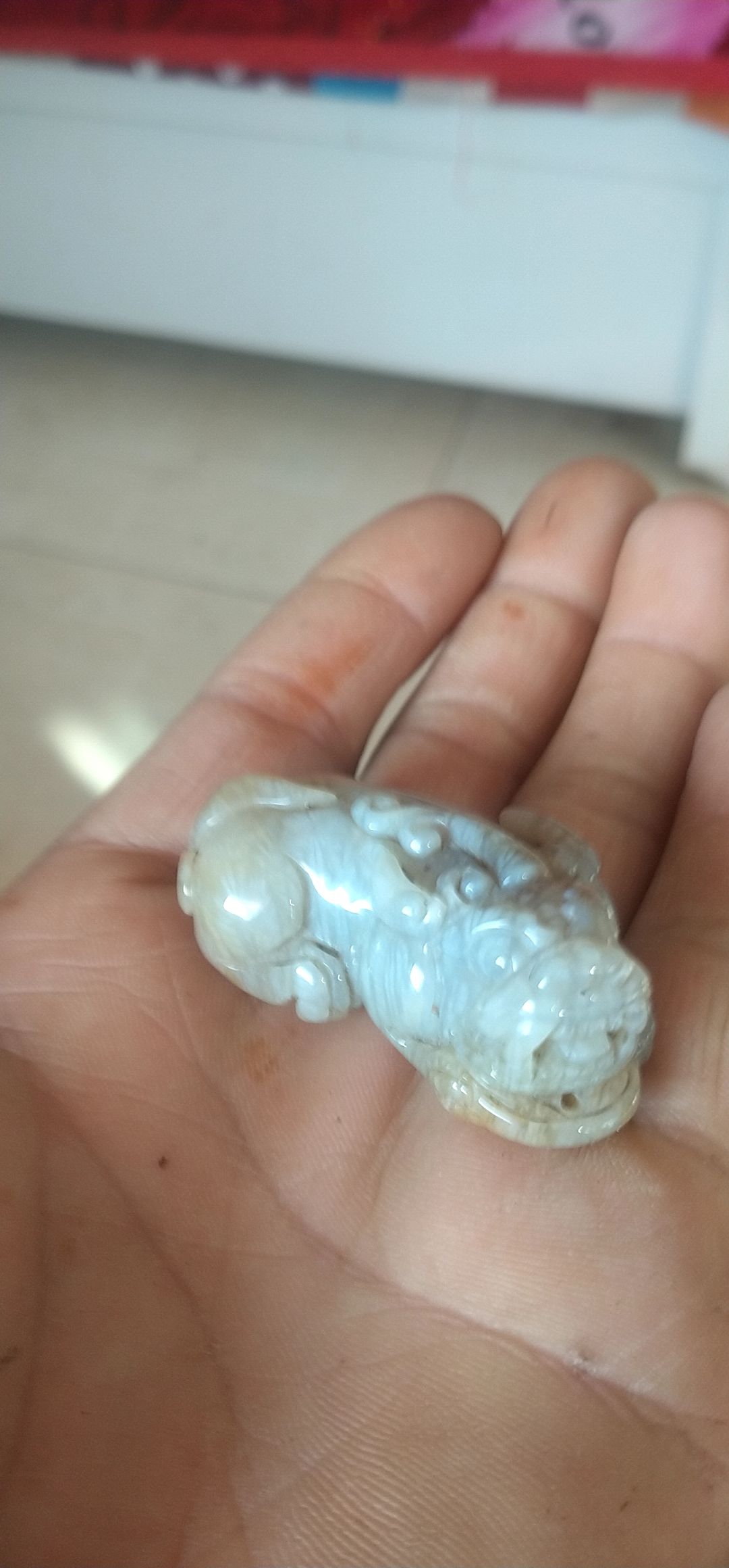 自己收藏的精品貔貅一枚，内部花纹和田玉籽料，不支持退货