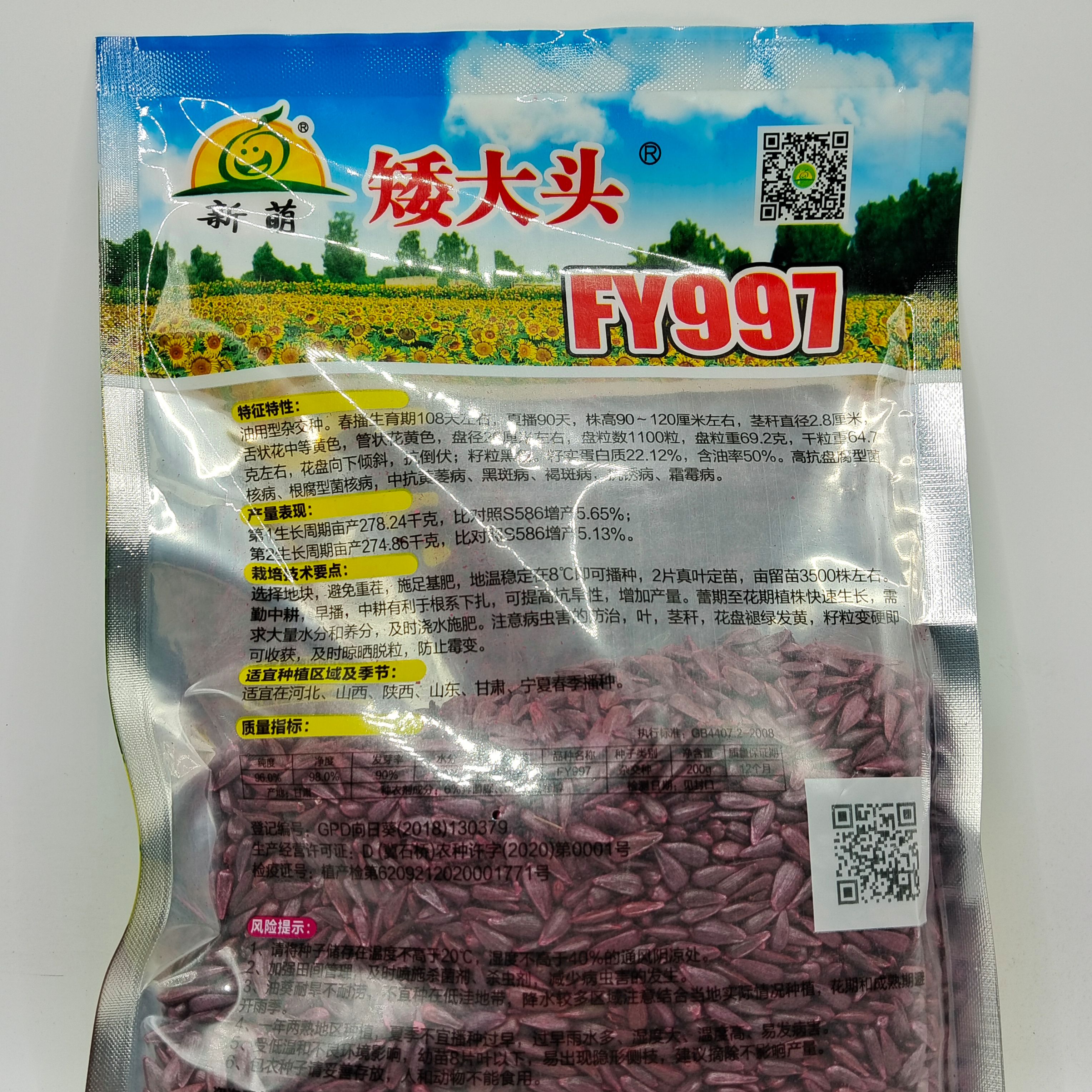 油葵种子 FY997矮棵大头出油多