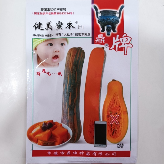 大田種植鼎牌健美蜜本南瓜種子 特早熟 長(zhǎng)棒形 空腔小