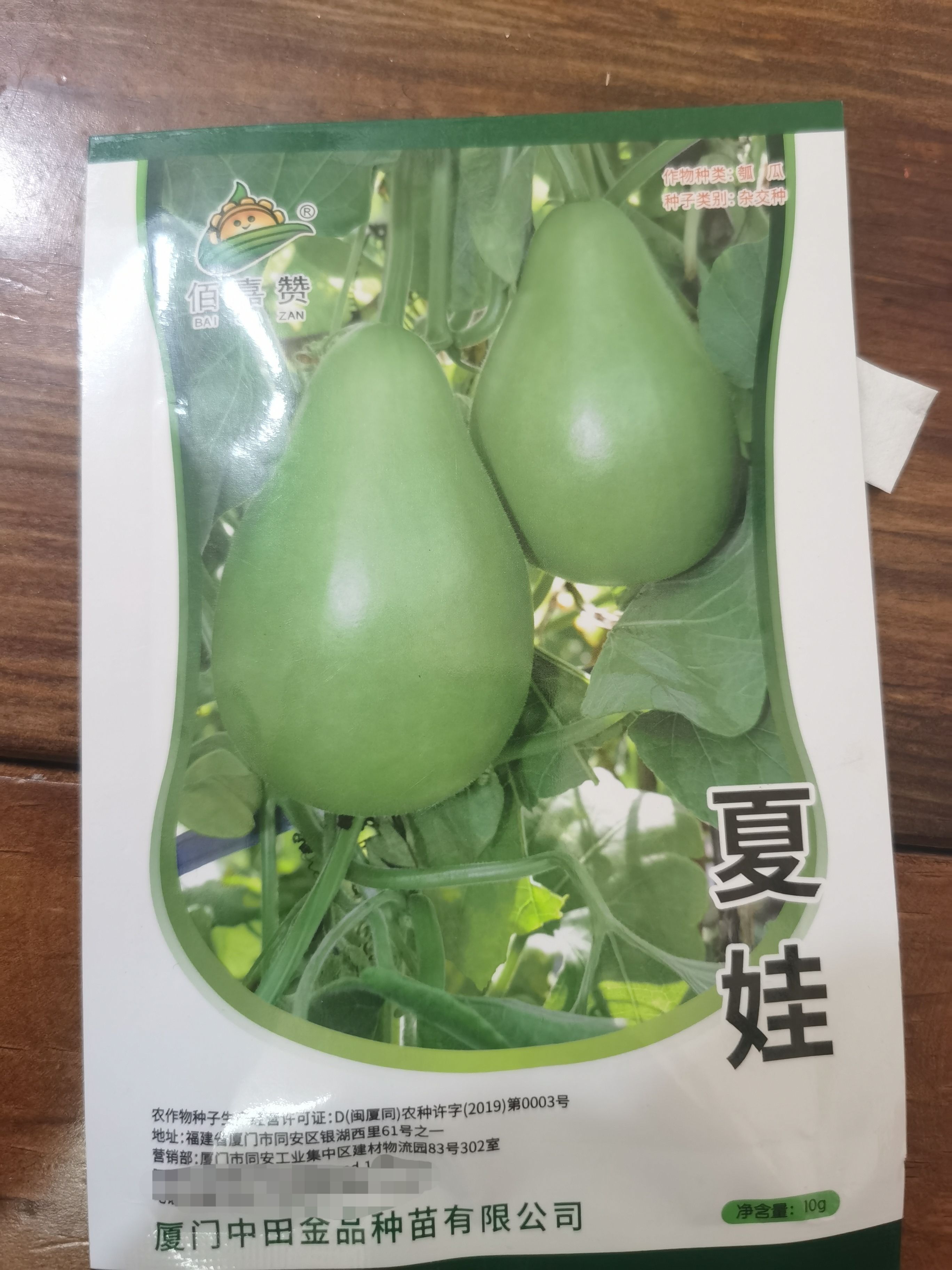 南靖县夏娃瓠瓜中熟，灯泡型瓜色翠绿有光泽，肉白色，丰产性好商品性好