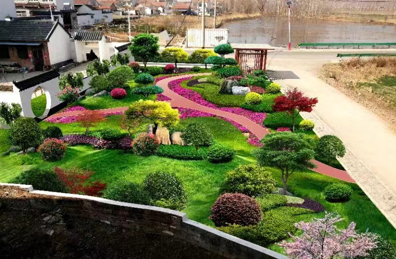 庭院别墅小区设计绿化施工地景松