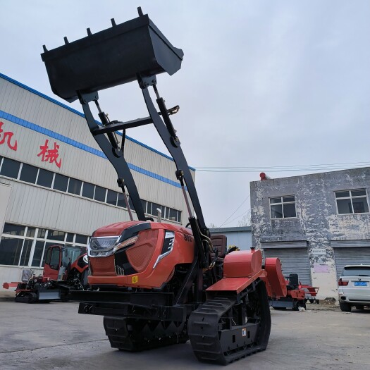 曲阜市大马力农用四缸机 80马力水旱加装工程铲斗 履带拖拉机