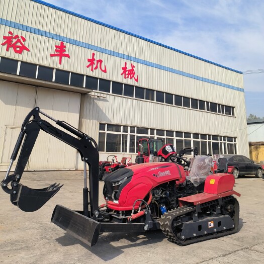曲阜市新升级款60马力旱地履带拖拉机 加装挖机多功能一体机
