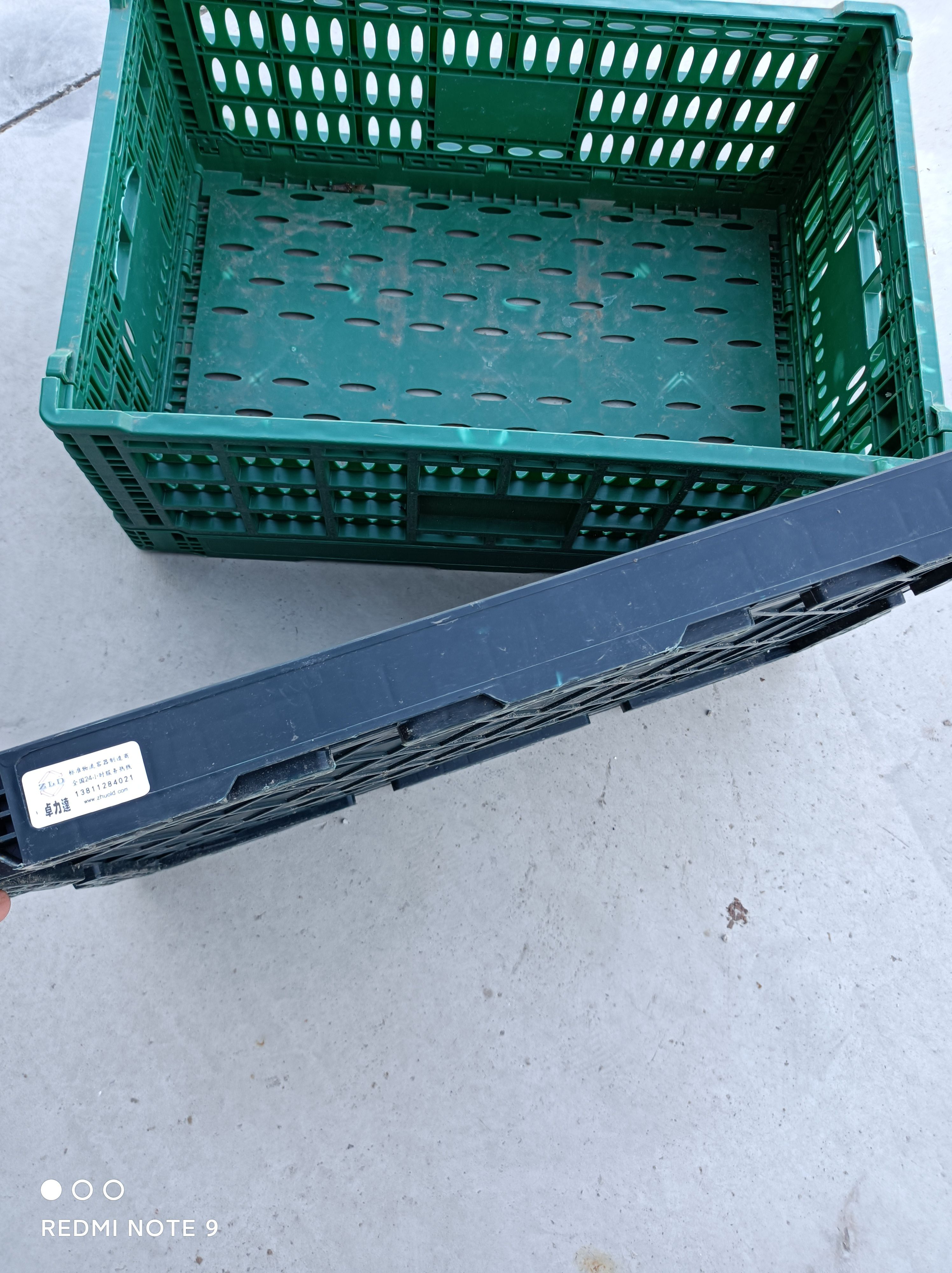 塑料折叠筐，适用于果蔬批发生鲜配送等冷库周转