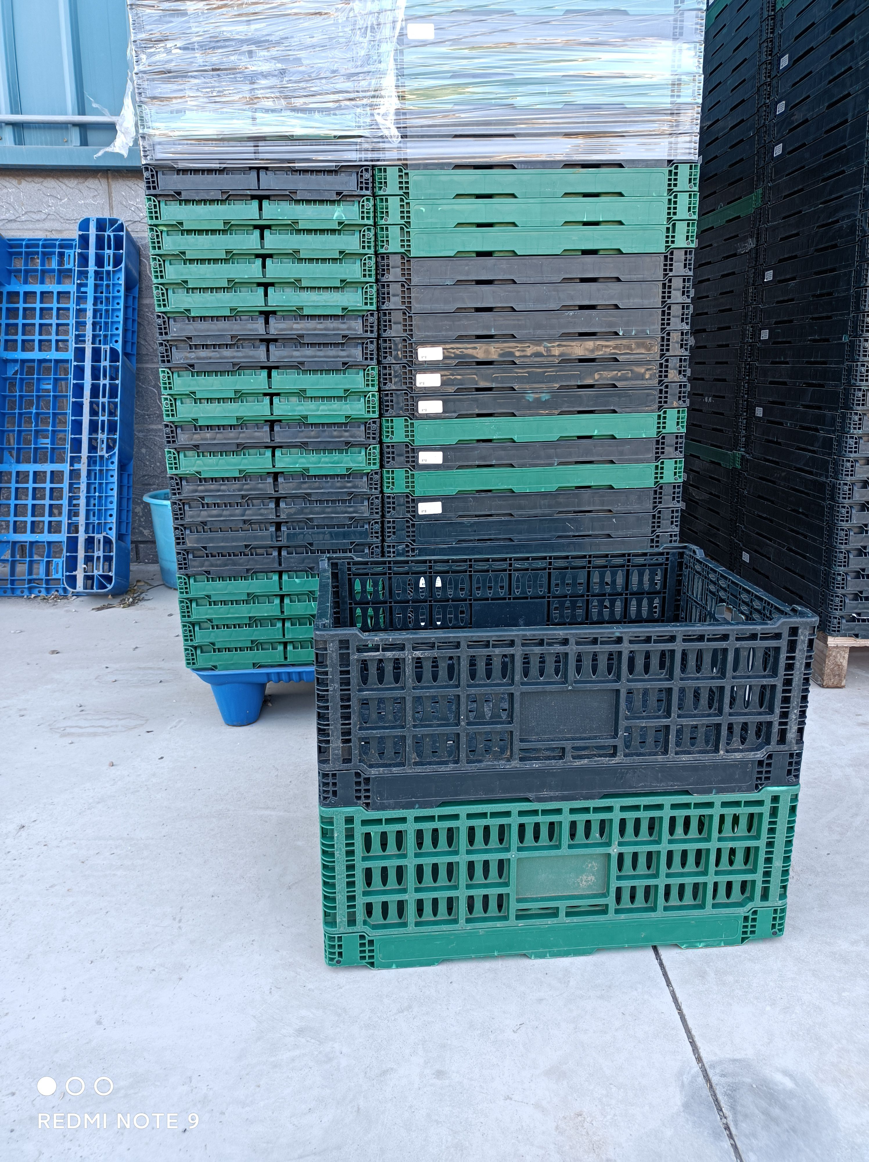 塑料折叠筐，适用于果蔬批发生鲜配送等冷库周转