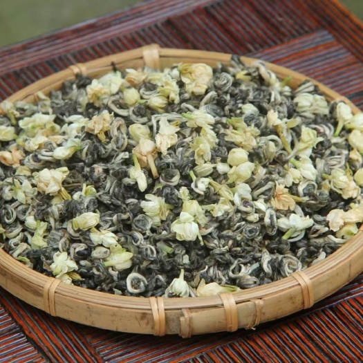 2025春茶茉莉花香螺茉莉花茶,茉莉鲜花洁白高雅,