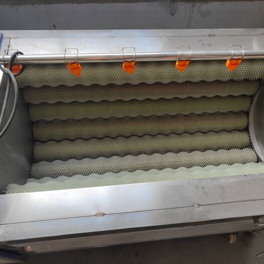梁山县二手不锈钢毛刷清洗去皮机   全自动农作物果蔬清洗去皮设备