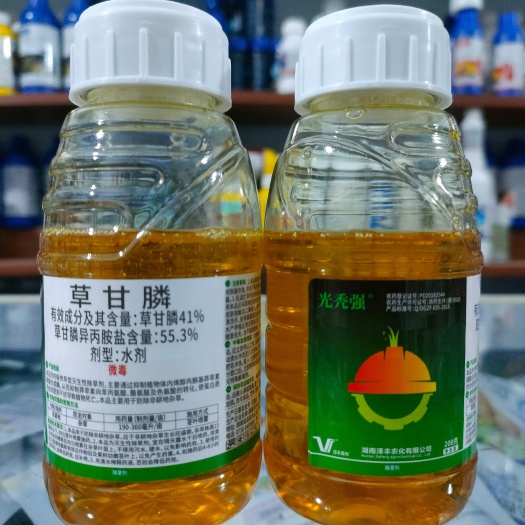 无棣县光秃强55.3%草甘膦异丙胺盐丛林果园苗圃荒地强力除草烂根死