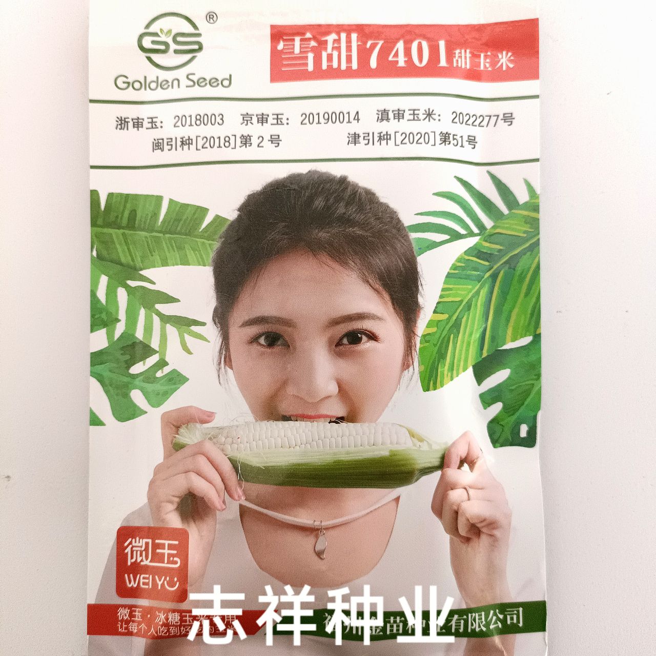 华容县雪甜7401甜玉米种子杂交冰糖玉米可生吃的水果玉米白粒40克