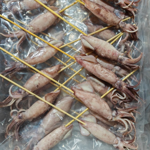 广州串串鲜双吊鱿鱼串铁板烧烤油炸海鲜商用冷冻半成品尤鱼串海兔