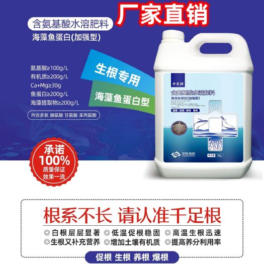 新郑市千足根氨基酸海藻鱼蛋白加上水溶肥促根壮苗提苗快避免生理病害